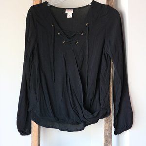 Strappy V-neck blouse